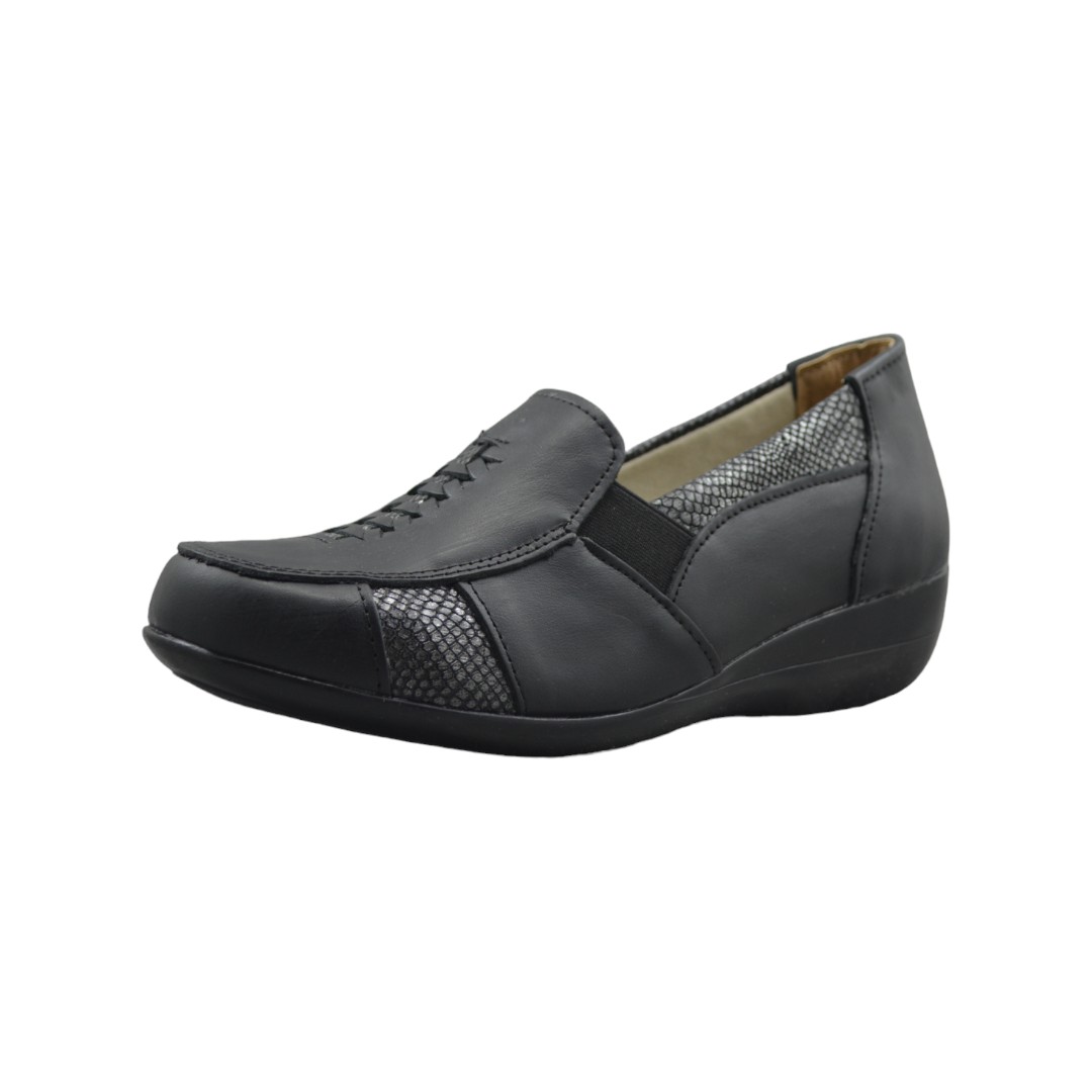 Articulo 181<br>ZAPATO SEÑORA – ORNELA – 35/41 <br>Color 333 NEGRO/BOA <br> <span class='titulo_secundario' style='background-color:white;color:black;margin-top:7px; margin-bottom:0px;font-size:20px;'>Precio del Par</span>