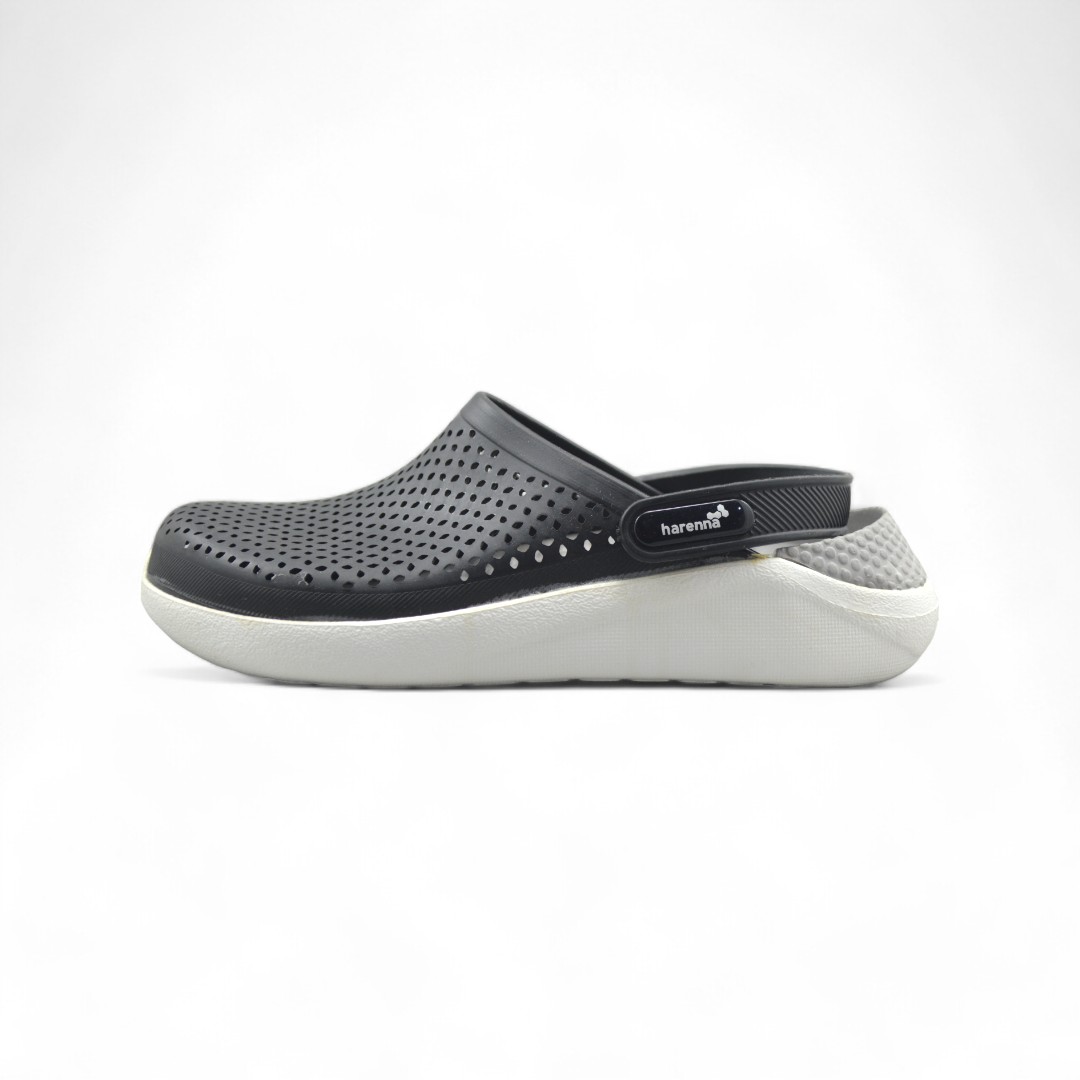  Articulo 399<br>CROCS PERFORADO – HARENA – 39/44 <br>Color 066 GRIS / NEGRO <br> <span class='titulo_secundario' style='background-color:white;color:black;margin-top:7px; margin-bottom:0px;font-size:20px;'>Precio del Par</span>