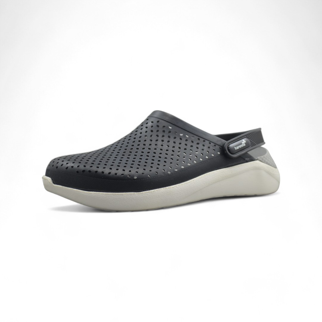 Articulo 903<br>CROCS PERFORADO – HARENA – 35/40 <br>Color 066 GRIS / NEGRO <br> <span class='titulo_secundario' style='background-color:white;color:black;margin-top:7px; margin-bottom:0px;font-size:20px;'>Precio del Par</span>