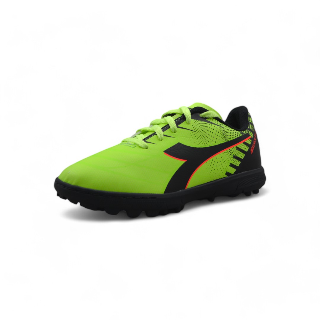 Articulo 2366<br>BOTIN F5 – DIADORA – 29/34 <br>Color 01383 VERDE/CORAL/NEGRO <br> <span class='titulo_secundario' style='background-color:white;color:black;margin-top:7px; margin-bottom:0px;font-size:20px;'>Precio del Par</span>