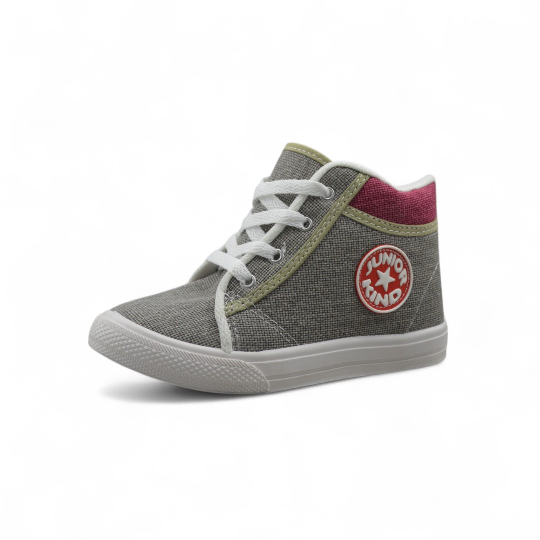 Articulo 1585<br>BOTA LONA – BABY KIND – 27/34 <br>Color 261 GRAFITO/BORDO <br> <span class='titulo_secundario' style='background-color:white;color:black;margin-top:7px; margin-bottom:0px;font-size:20px;'>Precio del Par</span>