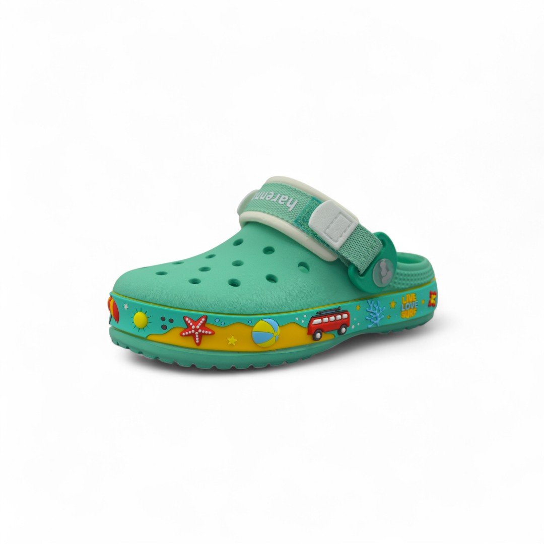 Articulo 2683<br>CROCS CON ABROJO – HARENA – 25/34<br>Color 01343 AQUA/MARINO <br> <span class='titulo_secundario' style='background-color:white;color:black;margin-top:7px; margin-bottom:0px;font-size:20px;'>Precio del Par</span>